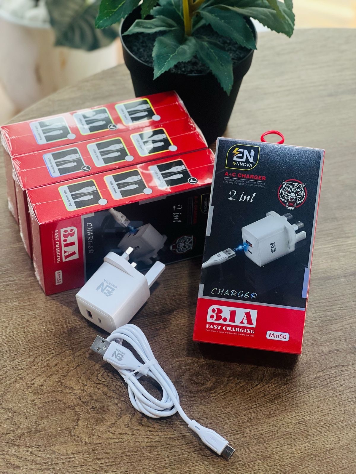 ENNOVA 3.1A Fast Charger with Charging Cable